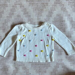 GAP Baby Pull Over Cream Sweater with Colorful Dots size 6-12M